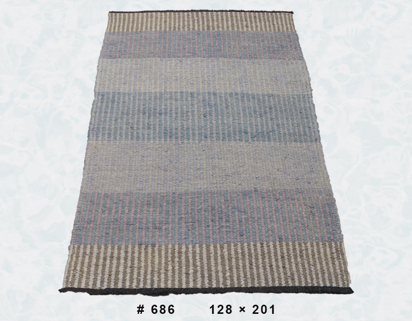 The Pastel Horizon – Looped Kilim 686 (128 × 201 cm)